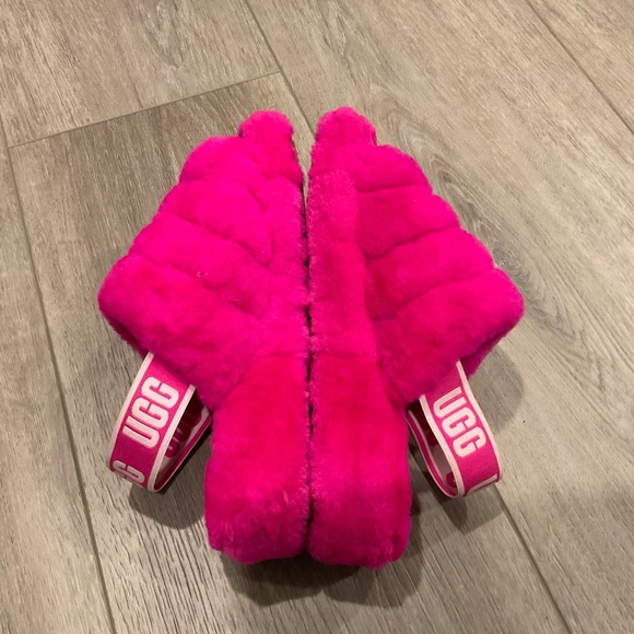 UGG Fluff Yeah Pink Slippers Size 7 - Picture 3 of 7